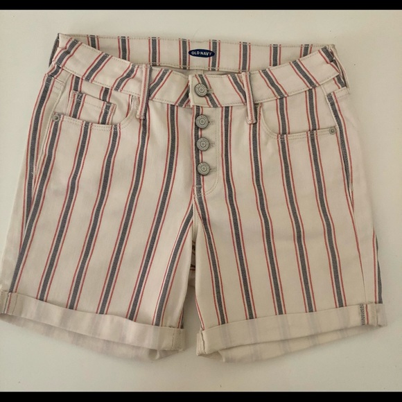 Old navy button-fly milt-stripe shorts - Picture 1 of 4